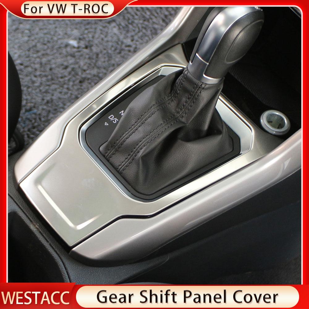 Edelstahl Auto Schaltknauf Panel Abdeckung Aufkleber Trim für Volkswagen VW Troc T-Roc 2018 2022