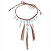 Elegant Modifiable Marine Sphere Necklace With Thin Faux Leather Cord For Stratified Jewelry Appearance