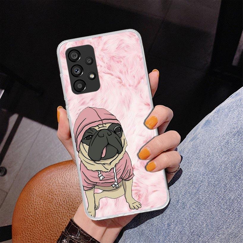 Love Pugs Cute Dog Phone Case For Samsung Galaxy A17 A16 A15 A14 A13 A57 A56 A55 A54 A53 A37 A36 A35 A34 A33 A26 A25 A24 A23 Gal