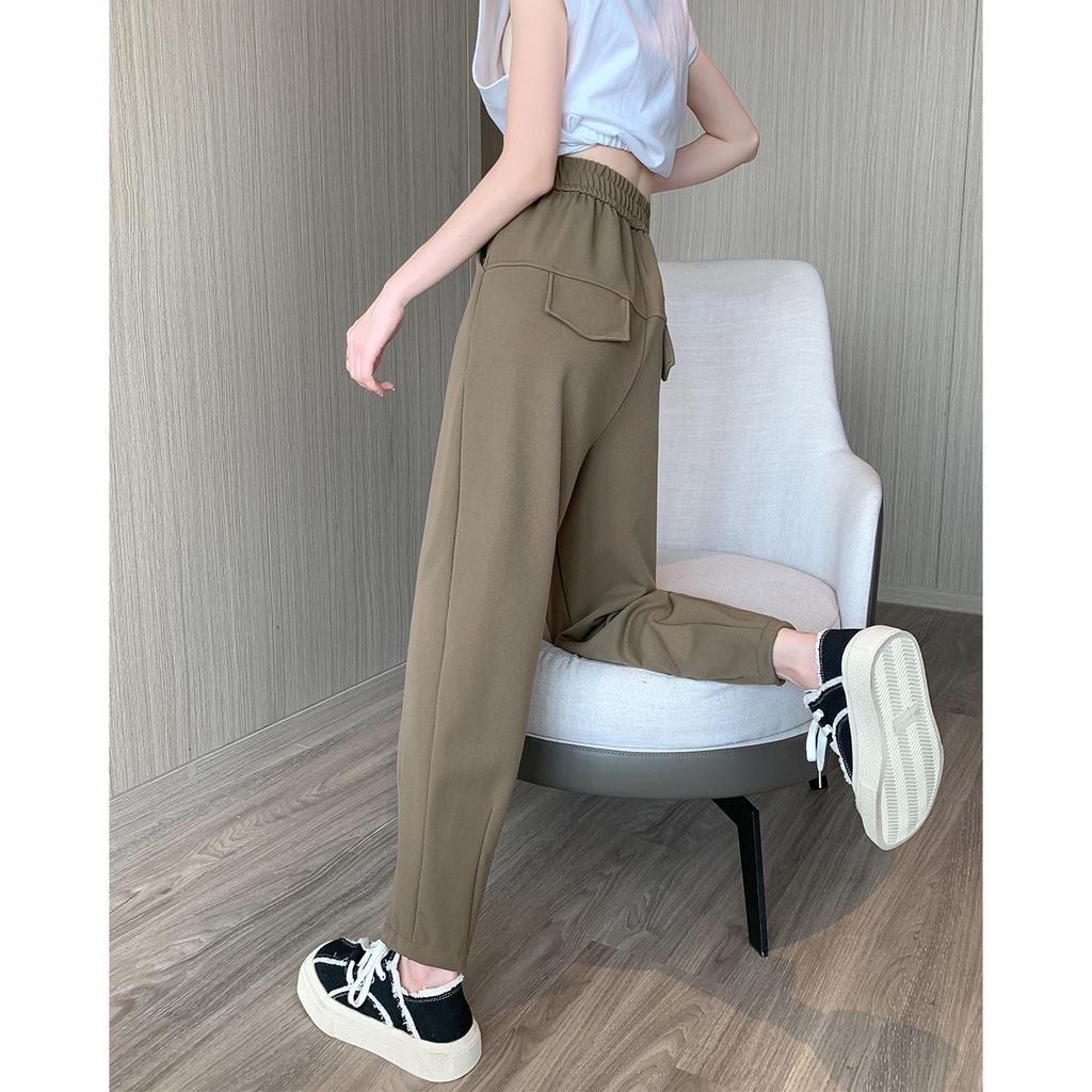 Elastic Waist Harem Pants for Women In Spring and Summer New Loose Slim Daddy Carrot Pants Small High-waisted Casual Pants