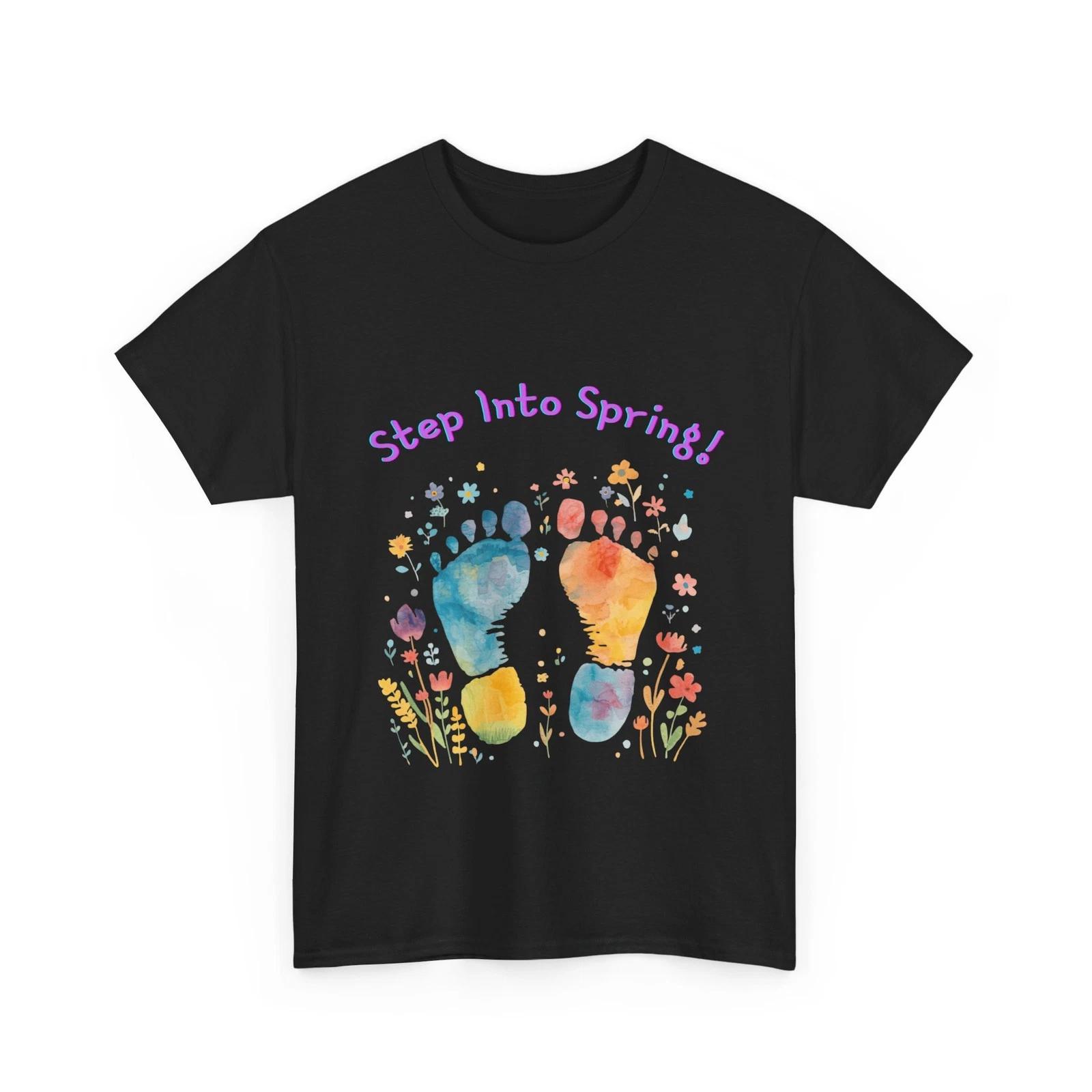 Step Into Spring!: Watercolor Baby Footprints with Floral Botanical 2XL