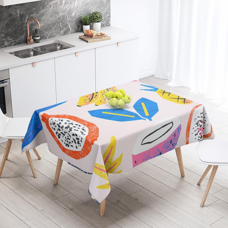 Abstrakte Kunst Lebensmittelillustration Tischdecke Ölbeständige Tischdecke Wasserdichte Picknick-Stoff Nordische Heimdekoration