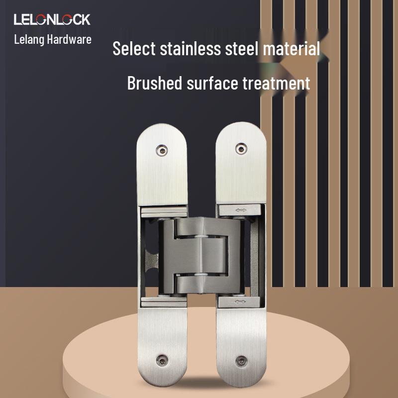 3D Adjustable Invisible Hinge 304 Stainless Steel Cross-Folding Door Hidden Hinge