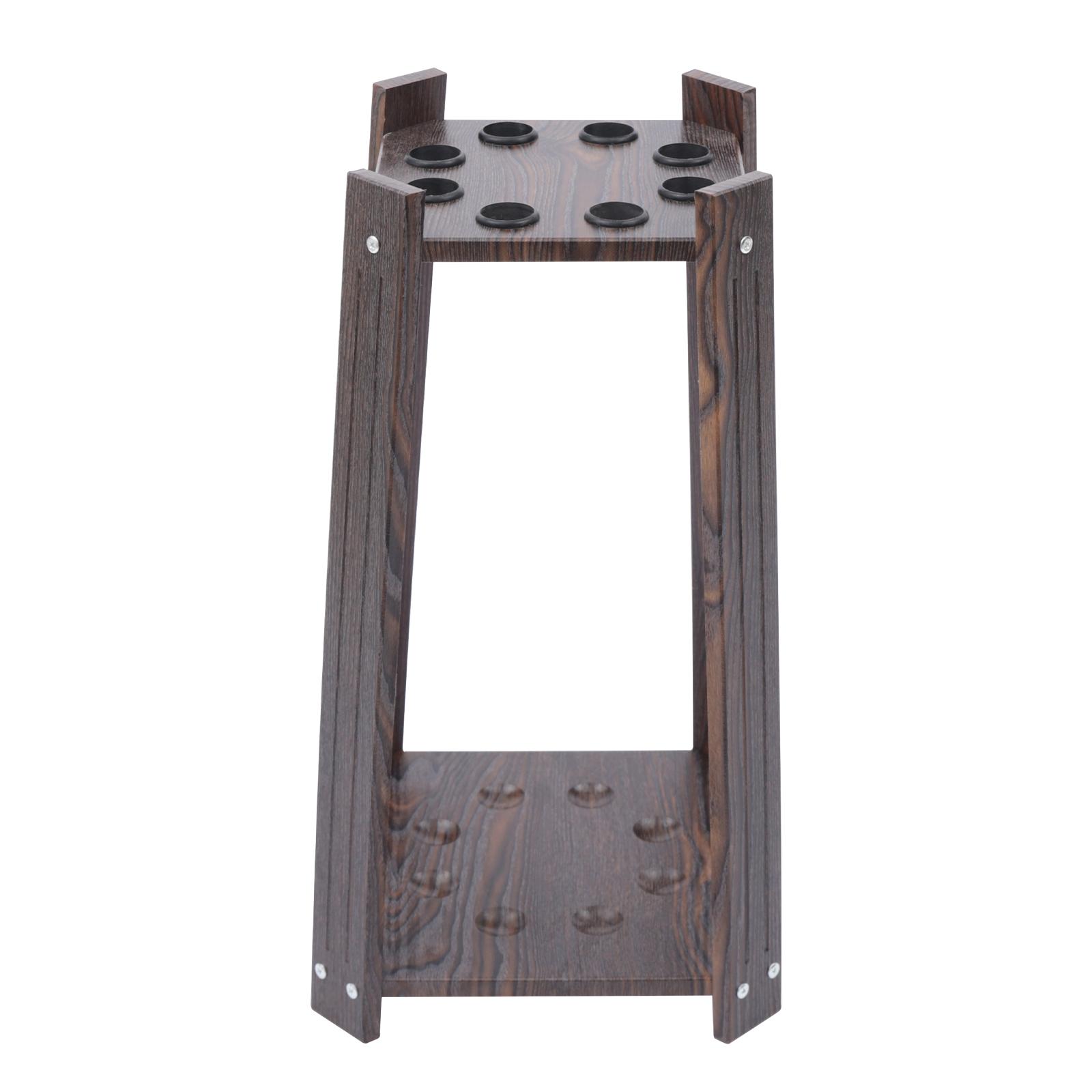 8-Hole Billiard Cue Rack Wood Multifunctional Pool Stick Stand Holder Cue Holder for Fishing Rod Golf Club коричневый