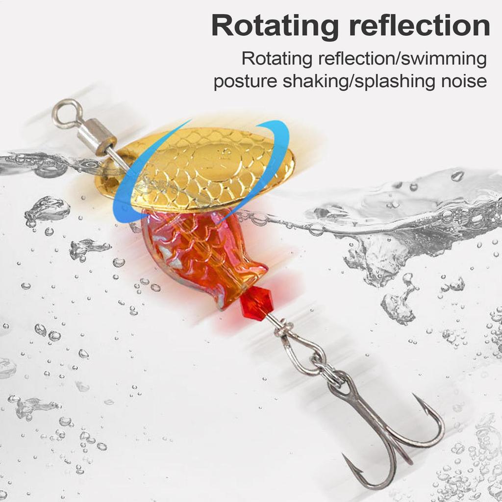 Fishing Spinner Baits Compact Saltwater Lures Vibrating Simulated 5 Pieces Hooks Bait For Adventures Freshwater Camping Men