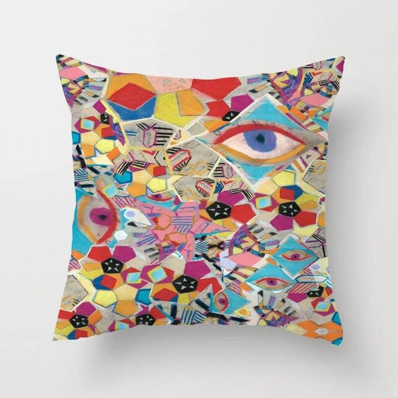 Abstract Modern Floral Painting Sofa Pillowcase Cushion Cover     Bed Living Room