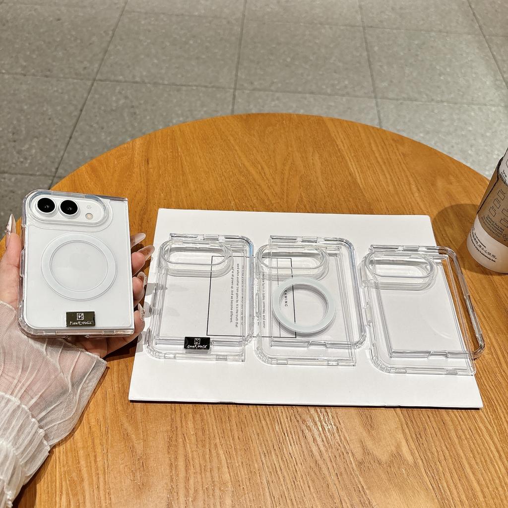 Transparent Magnetic Shockproof Phone Case for IPhone Ultra 18 Fold Wide Shockproof Lens Protrusion Slim Fit for Magsafe Cover
