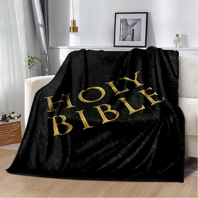 Hellige Bibel Kors Jesus Be Mykt Plysjteppe, Flanellteppe Kasteteppe for Stue Soverom Seng Sofa Piknikdeksel Barn