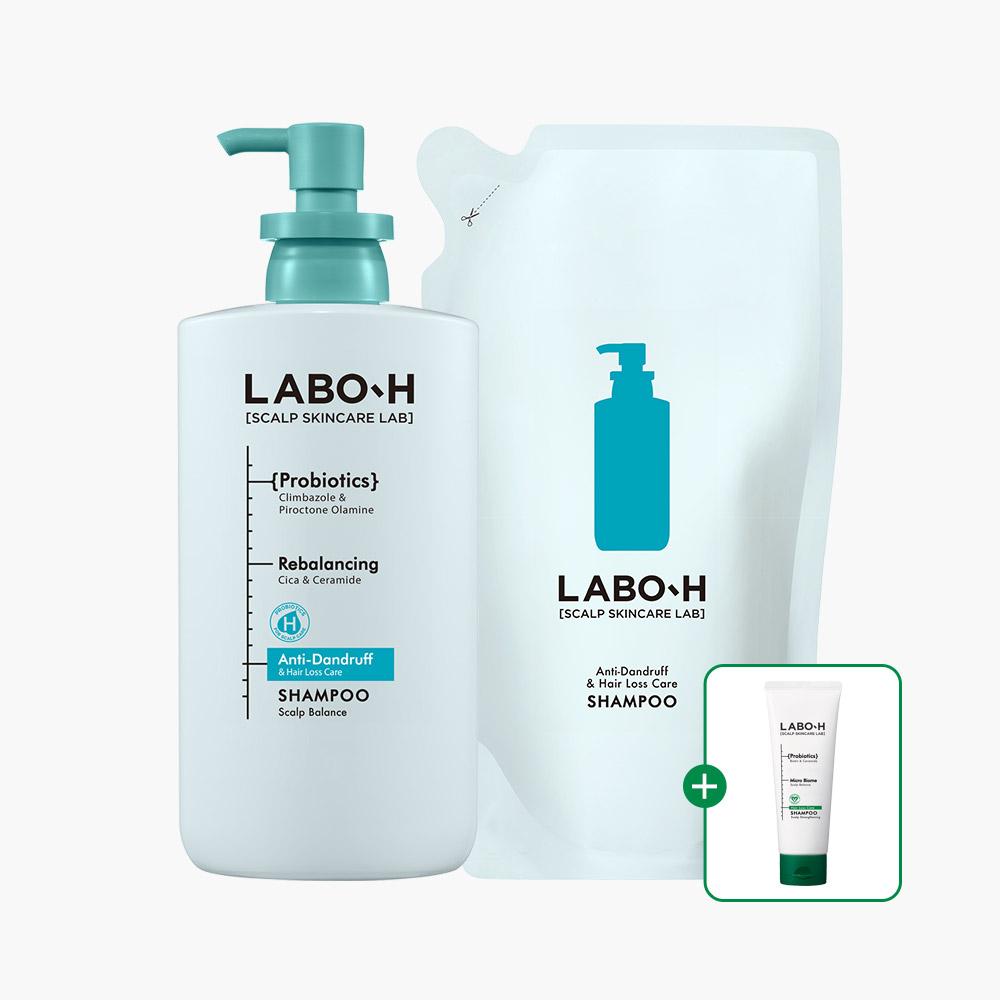 [Exfoliation & Dandruff Balance Set] Dandruff Shampoo 750ml + Refill Pack 400ml + Travel Shampoo 100ml