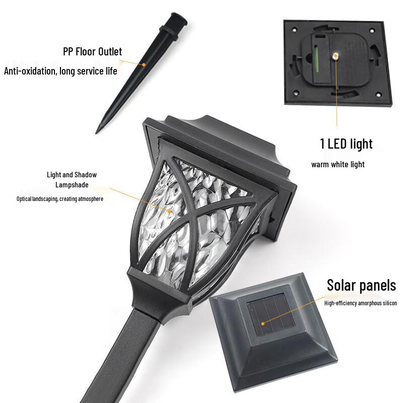 Xuanyong Solar Powered Colorful Outdoor Lawn Lights (4-Pack)