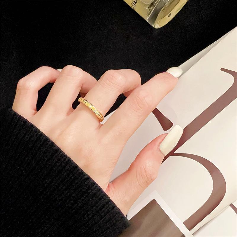 Medieval Brushed Retro Open Ring Niche Design Sense Light Luxury High Sense Fashion Simple Court Style Ring Female
