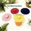 2pcs Sunflower Silicone Cup Lid, Food Grade Dust Proof Reusable Cover for Coffee Tea Mug, Kitchen Accessory