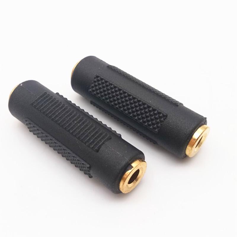 Gold-Plated 3.5mm Dual-Channel Stereo Male to Female Adapter Connector