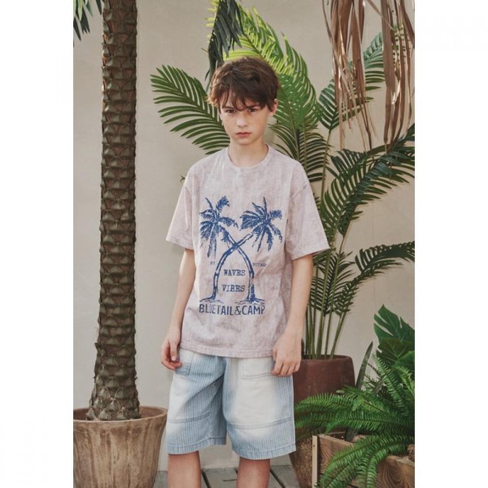 Bluetail Blue Stripe Half Length Denim Pants Azc3pt01bu