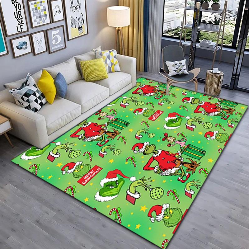 Regalo di Natale Commedia Come il Grinch rubò il Natale tappeto casa soggiorno decorazione tavolo e sedie tappeto antiscivolo porta A11