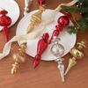 6 Pieces Glass Christmas Tree Ornament Textured Hanging with Suspended Loop Sparkling