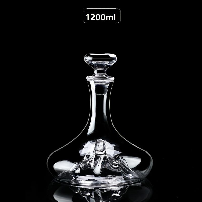 Handcrafted Wine Decanter Featuring an Ice Mountain Motif, Perfect for Aerating Red Wine Without The Need for Electricity