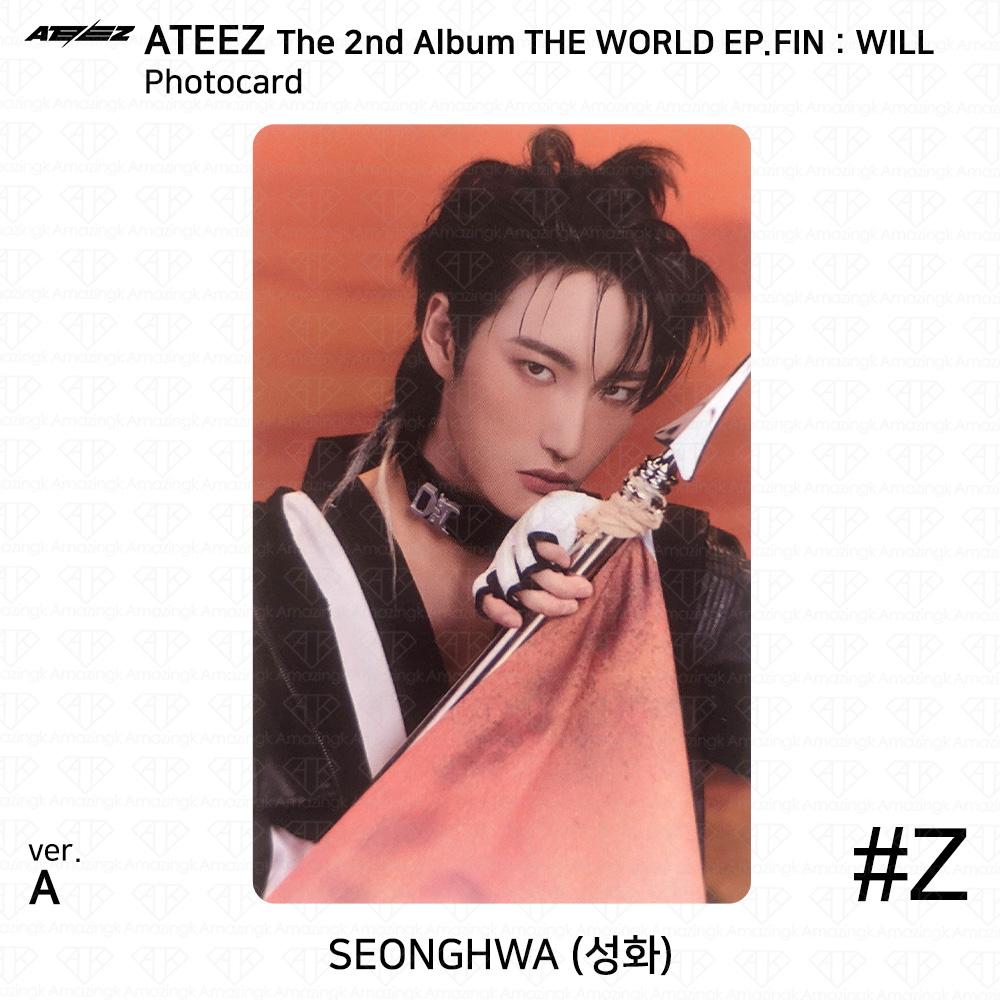 ATEEZ Das 2. Album WORLD EP.FIN WILL Photocard Sticker A ver. KPOP K-POP