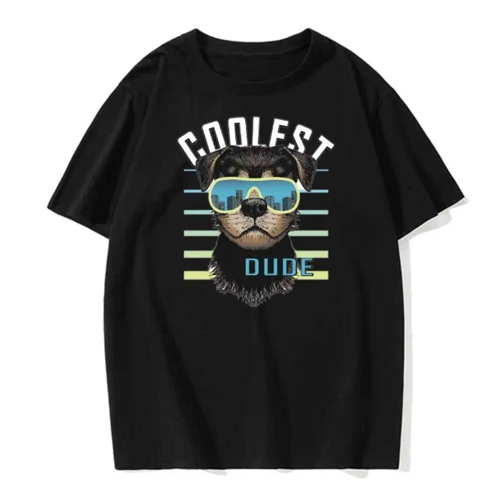 Summer Men's Fashionable and Casual Printed Short-sleeved Round Neck Solid Color Cotton Comfortable European Size T-shirt