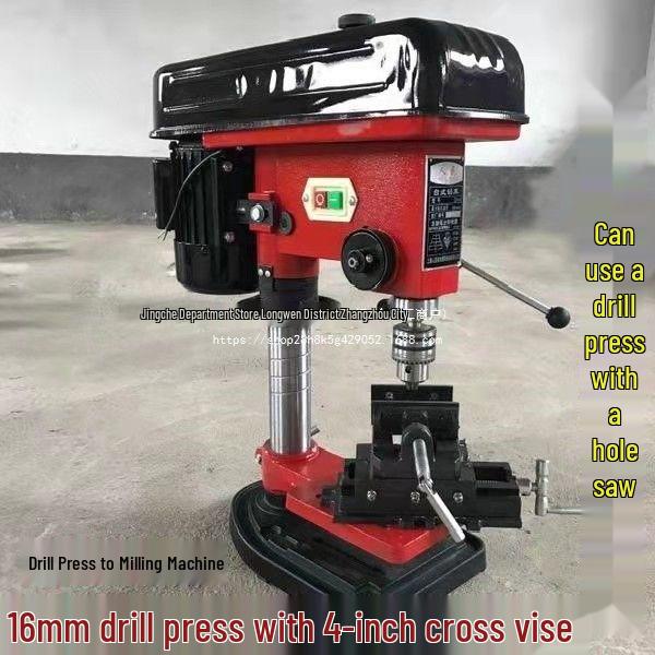 220V Multi-Function Woodworking Bench Drill with 16 Tools and Workbench