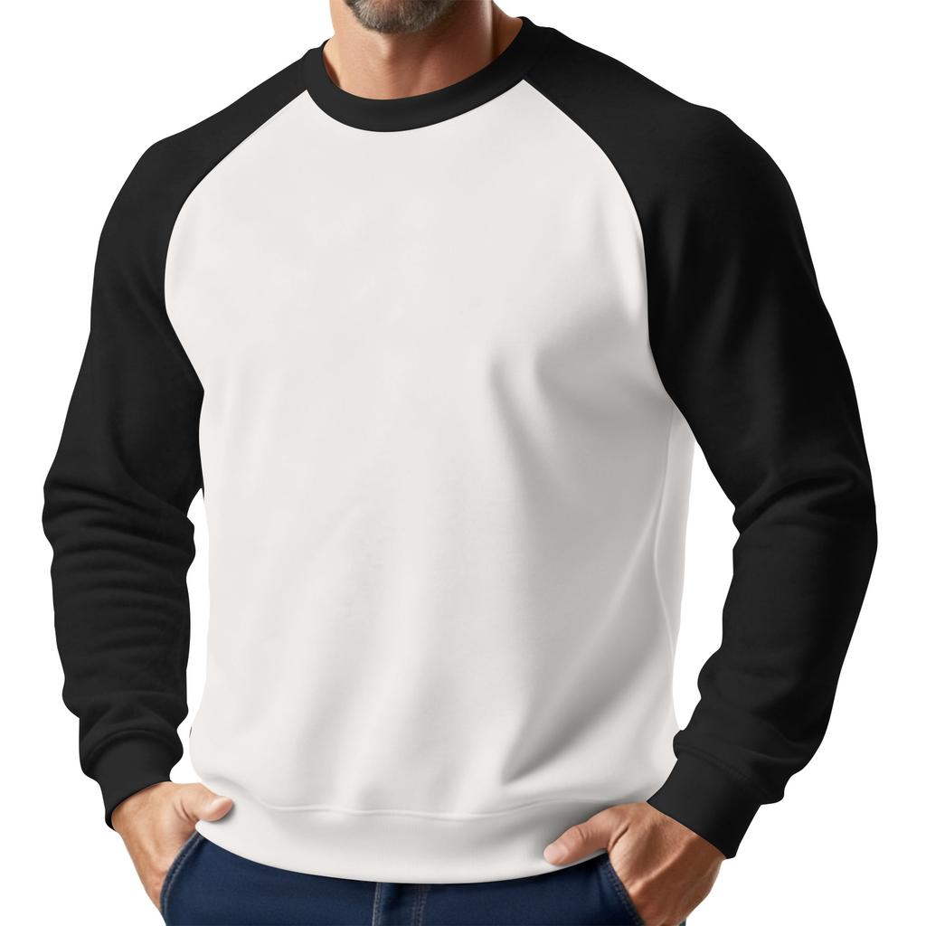 Herren Weihnachts-Raglan-Rundhals-Fleece-Sweatshirt