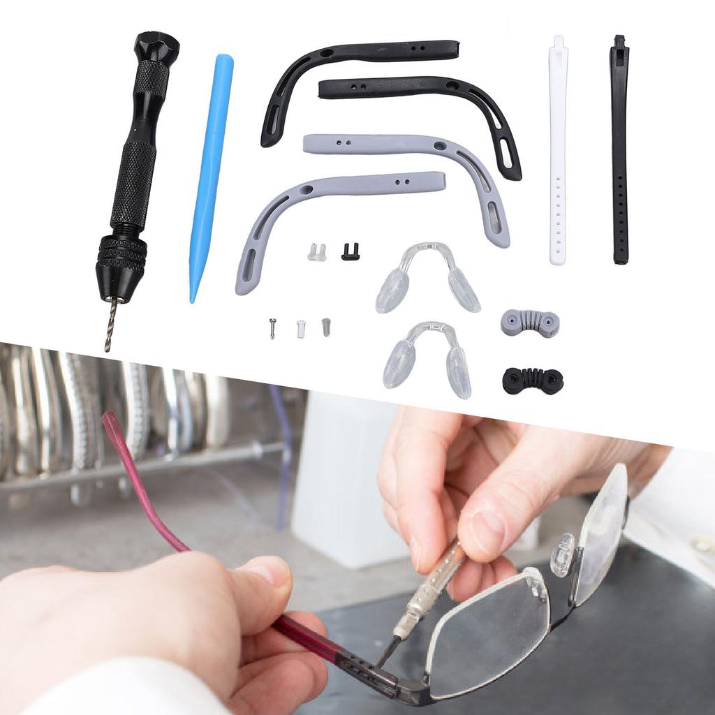 Eyeglass Repair Tool Kit Multipurpose Universal Screws Nose Pads Legs Hinges Screws Eye Glass Screwdriver Kit