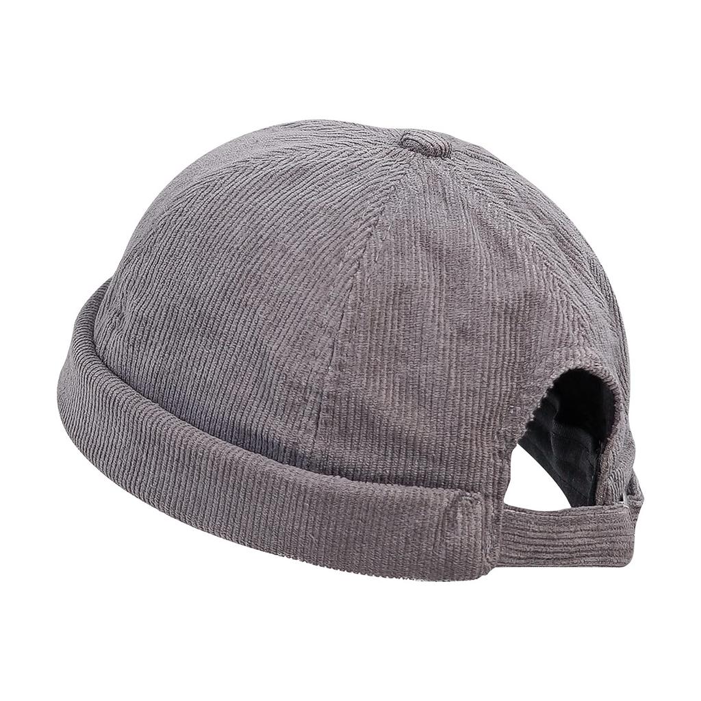 Croogo Shallow Brimless Washable Solid Outdoor Hat Beanie, Cap, Cotton, Warm, Round, Stylish, Color, Slimming, Cute, Foldable, (G-GD34-Gray)