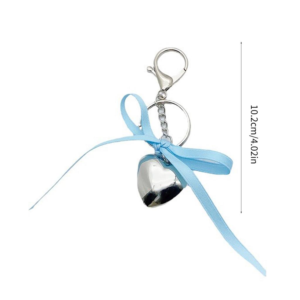 Fashion Bowknot Heart Charm Keychain Haning Ornament Keyring Lovely Pendants Decoration for Purse Bag Backpack Handbag