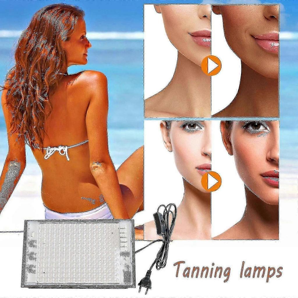 Sun Indoor Tanning Lamp, Tanning Light, Portable Tanning Light, 45w,196leds, Complete Blue Tanning Lamps For Face And Body, Body And Face Tanning