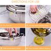 304 Stainless Steel Deep Fryer Pot with Lid Tempura Fry Pot Tempura Deep Fryer with Thermometer Control and Oil Drain
