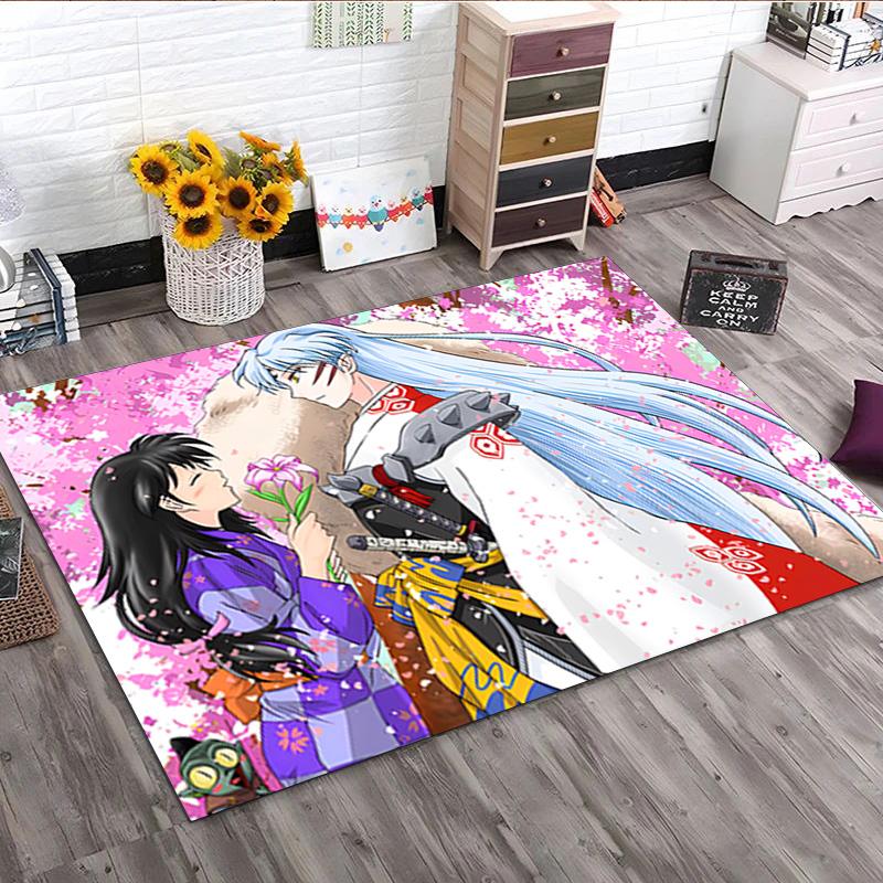 Inuyasha Vs Sesshomaru Carpet Office Decorative Carpet For Living Room Bedroom Door Mat Floor Rug Computer Chair Area Rug Holiday Gift