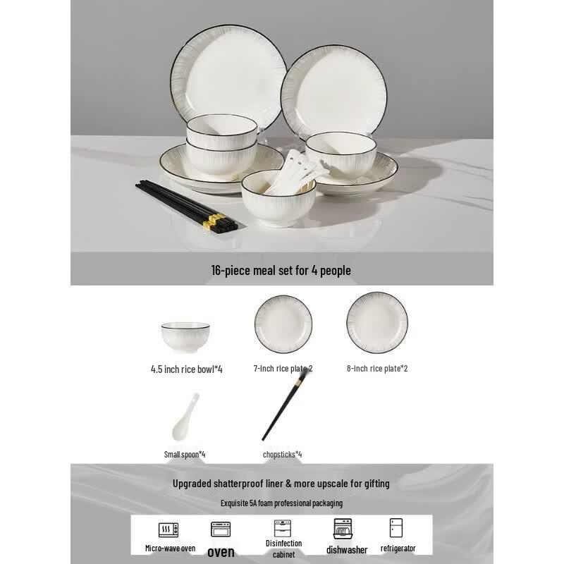 Naijiang Modern Time Anti-Scald Ceramic Dinnerware Set