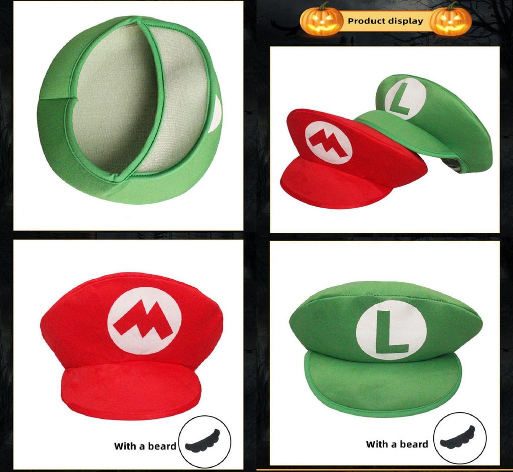 Chapéu da Moda Super Mario Bros Com Revestimento de Espuma e Algodão