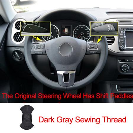 Sewing Car Steering Wheel Cover Volant Funda Volante For Volkswagen VW Gol Tiguan Passat B7 Passat CC Touran Jetta Mk6 Non-slip