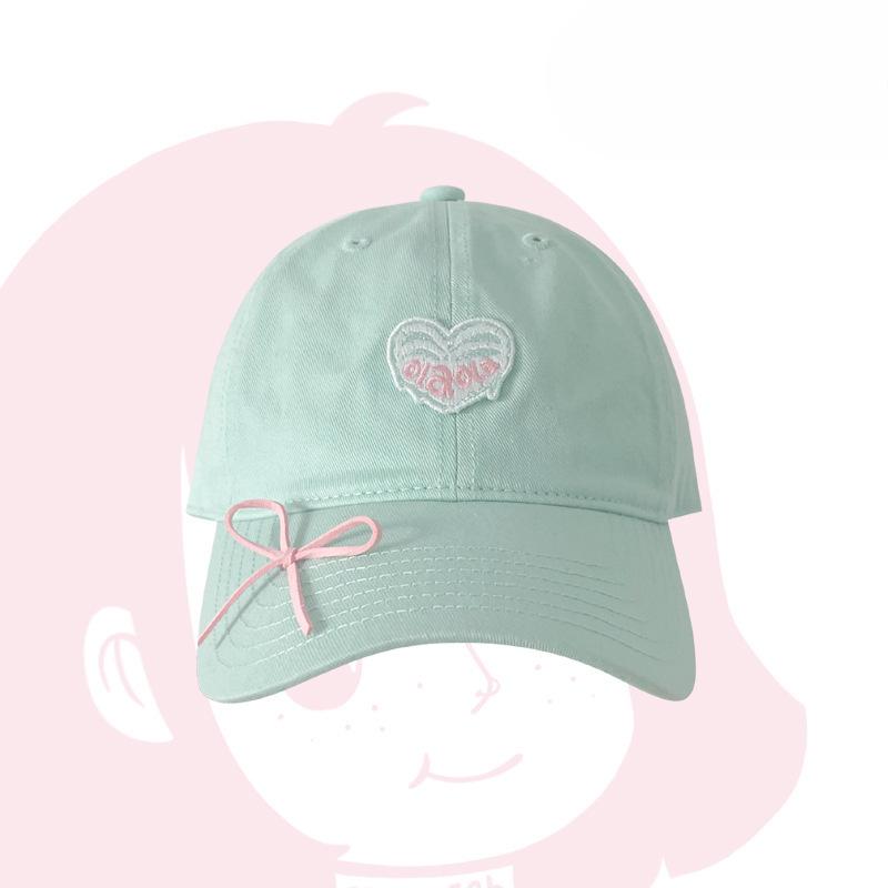 

Милая розовая популярная корейская версия весенне-летней кепки с бантом женская кепка для лица, делающая его меньше, бейсболка, маленькая свежая зеленая шляпа 55-59cm