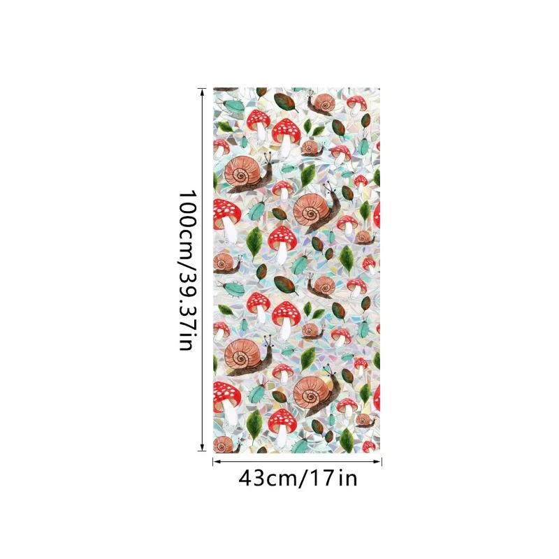 Double-sided Rainbow Design Static Window Privacy Film Colorful Stained Glass Window Film for Privacy Sun Blocking for Windows