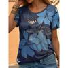 Fashionable Tees Minimalist 3D Print Pattern Women's T Shirt Round Neck Short Sleeved Top