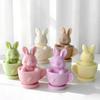 3D Carrot Relief Tea Cup Bunny Silicone Mold Handmade Aroma Candle Gypsum Resin Mold Easter Rabbit Form Candle Making Supplies