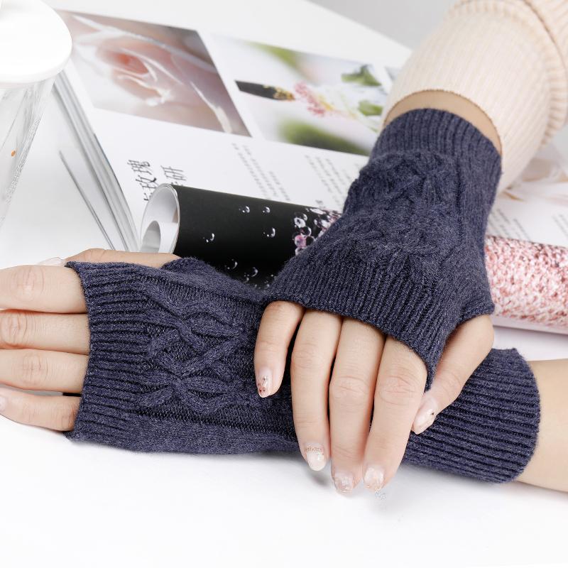 Women's Cable Knitted Soft Fingerless Gloves Warm Autumn Winter Gloves Fashion Knitted Half Finger Gloves Casual Outdoor Gloves