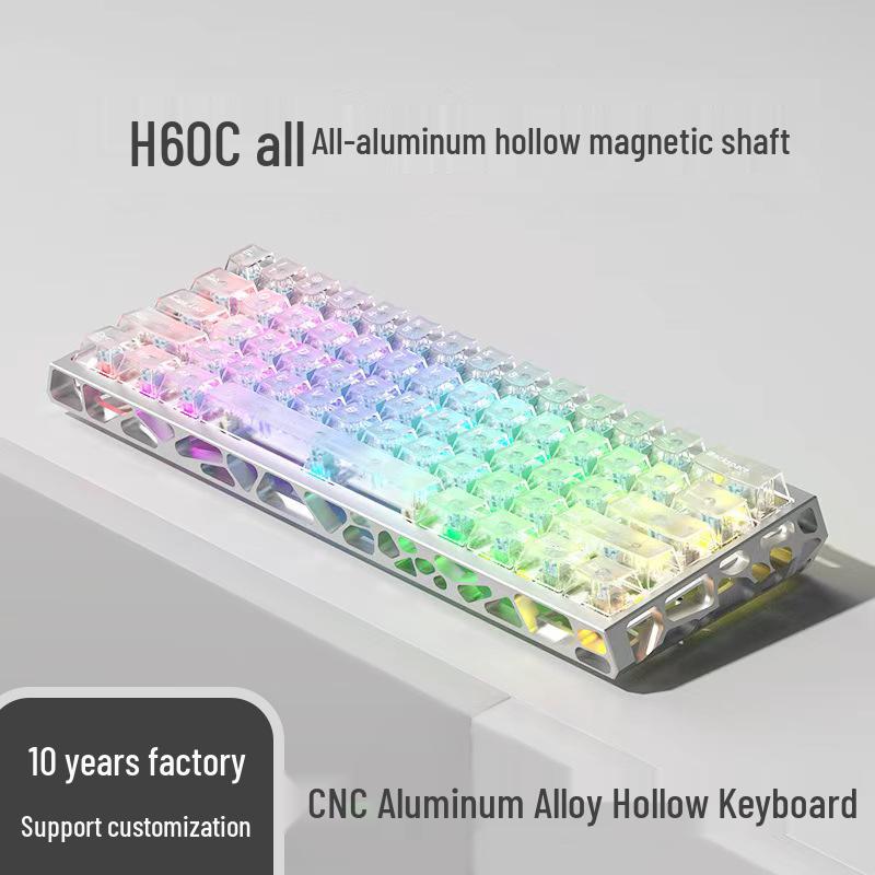 CNC Aluminum Alloy Hollow Magnetic Axis Pro Gaming Keyboard
