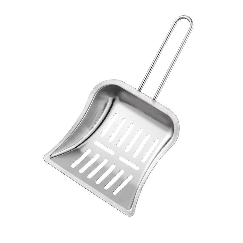 Large Stainless Steel Cat Litter Scoop - Durable One-Piece Poop Shoveling Tool for Easy Cleanup