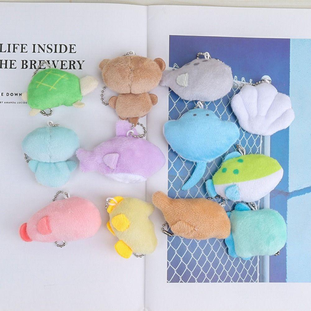 Shark Fish Plush Keyring Cartoon Backpack Decor Walrus Aquarium Plushies Pendant  Couple