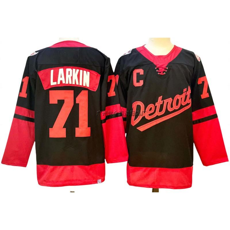 Mens Retro Ice Hockey Jersey Custom Number 71 88 Larkin DeBrincat Datsyuk Cotton Blend Practice Uniform