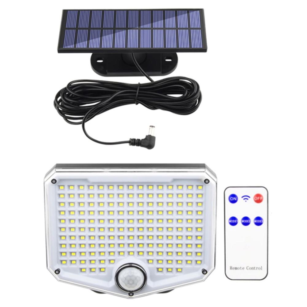 

222LED Waterproof Outdoor Solar Wall Lamp Motion Sensor Garden Yard Garage Light with Remote Control A