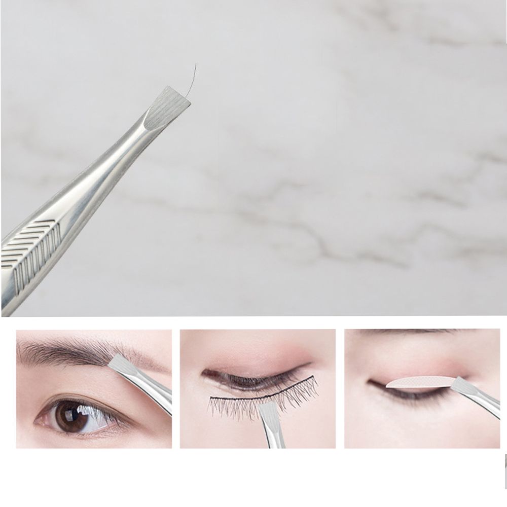 Polished Multipurpose Slant/Tip/Flat Eyebrow Tweezers Plucking Eyebrows Ingrown Hair Removal Beards Tool