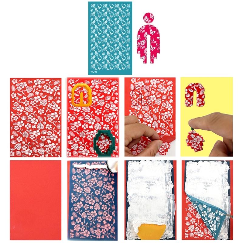 Reusable Silk Screen Stencils for Clay Jewelry Earrings, Texture Sheets for Clay