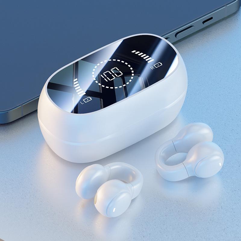 Open Ear Clip Air Conduction Wireless Earbuds Bluetooth 5.3 LED Power Display 50H Play Sports Headphones