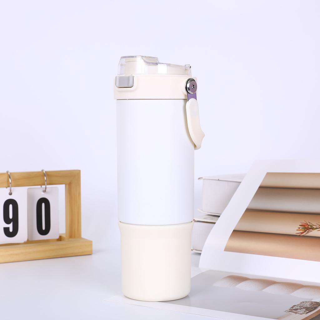 New thermal insulation coffee cup high value large capacity portable outdoor sports kettle creative bouncing straw cup thickened
