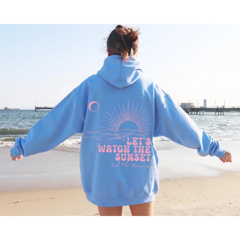 Girls' Cross Sunset Drop Shoulder Hoodie