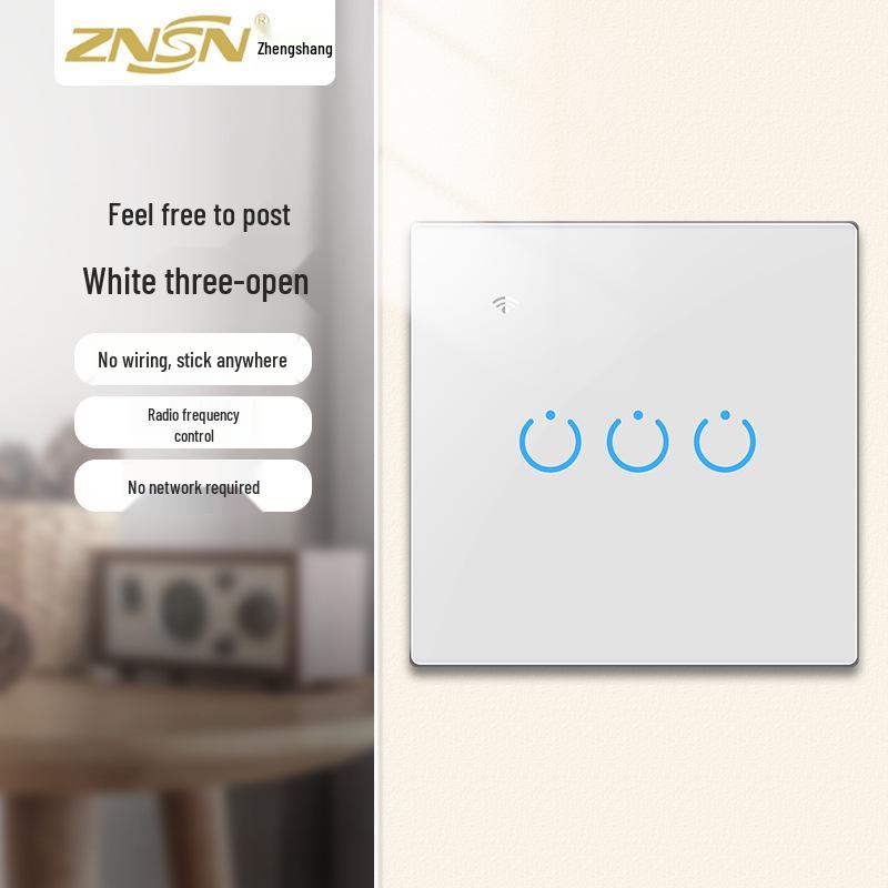 Zhengshang C4 Graffiti Smart WiFi+RF Switch, EU Standard, Voice-Controlled for Alexa & Google.